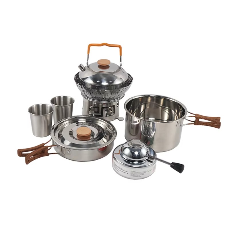 Quality Camping Cooking Set - Wysokiej jakości przenośny zestaw naczyń kempingowych