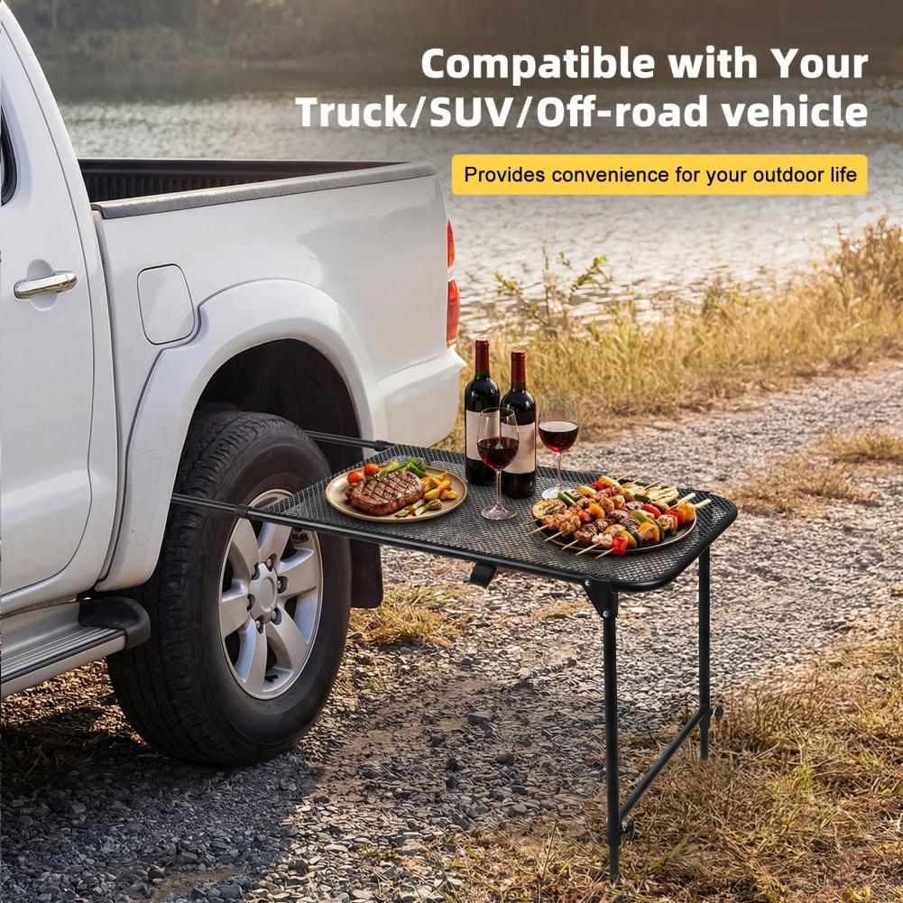 Camping Hiking Cooking - Stolik kempingowy montowany na oponie, stalowy