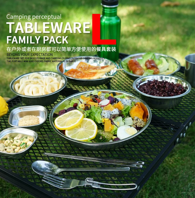 Nowy zestaw przenośnych talerz – Camping Cooking Dining Set recenzja i cena